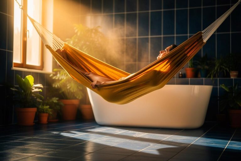 Ludzie instalują hamaki w łazienkach, doświadczeni dekoratorzy tłumaczą dlaczego