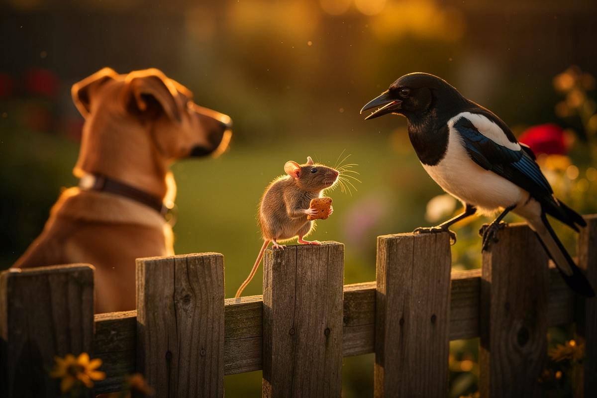 Myszki zaczynają współpracować z ptakami jako 'złodziejki’ przekąsek – legendarni trenerzy psów wyjawiają